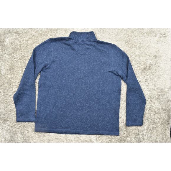 Eddie Bauer 2XL Blue Pullover Sweater Polyester Fleece Chest Zip Pocket - Picture 3 of 8